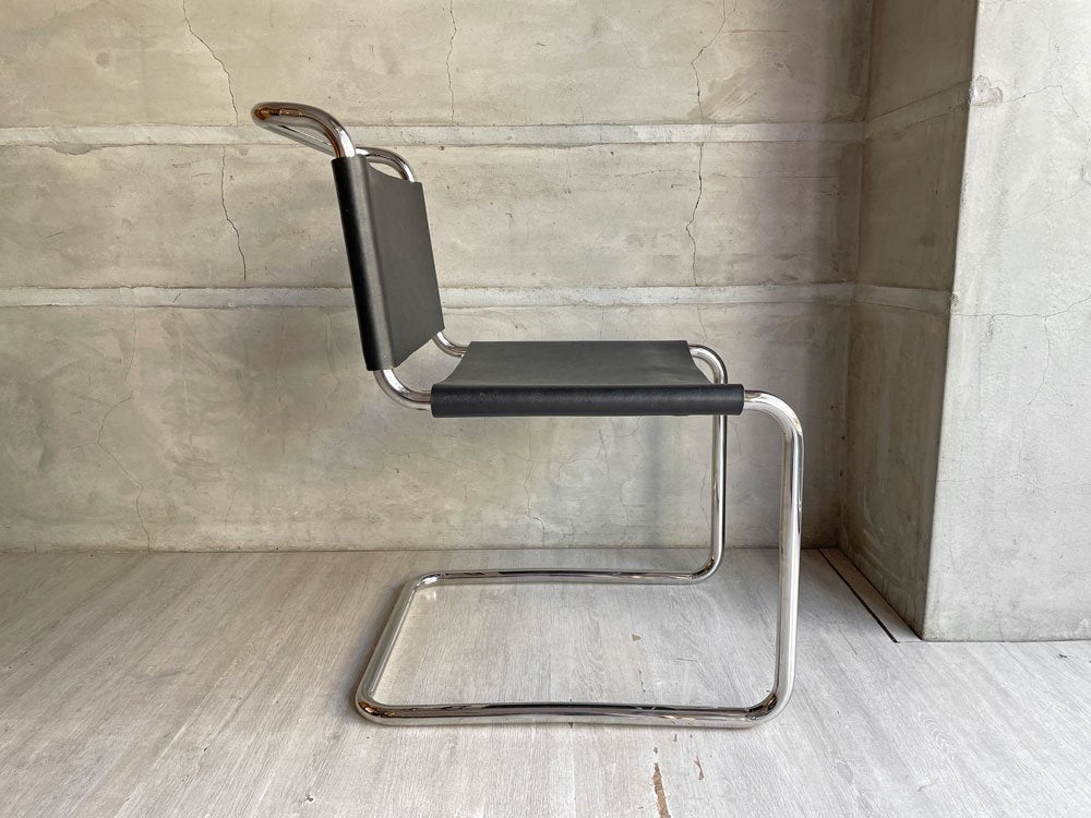 ノル Knoll スポーレットチェア Spoleto Chair カンチレバー 牛革シート Ufficio Tecnico モダンデザイン 定価￥272,800- ♪