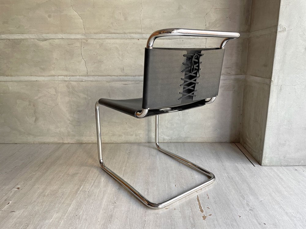 ノル Knoll スポーレットチェア Spoleto Chair カンチレバー 牛革シート Ufficio Tecnico モダンデザイン 定価￥272,800- ♪