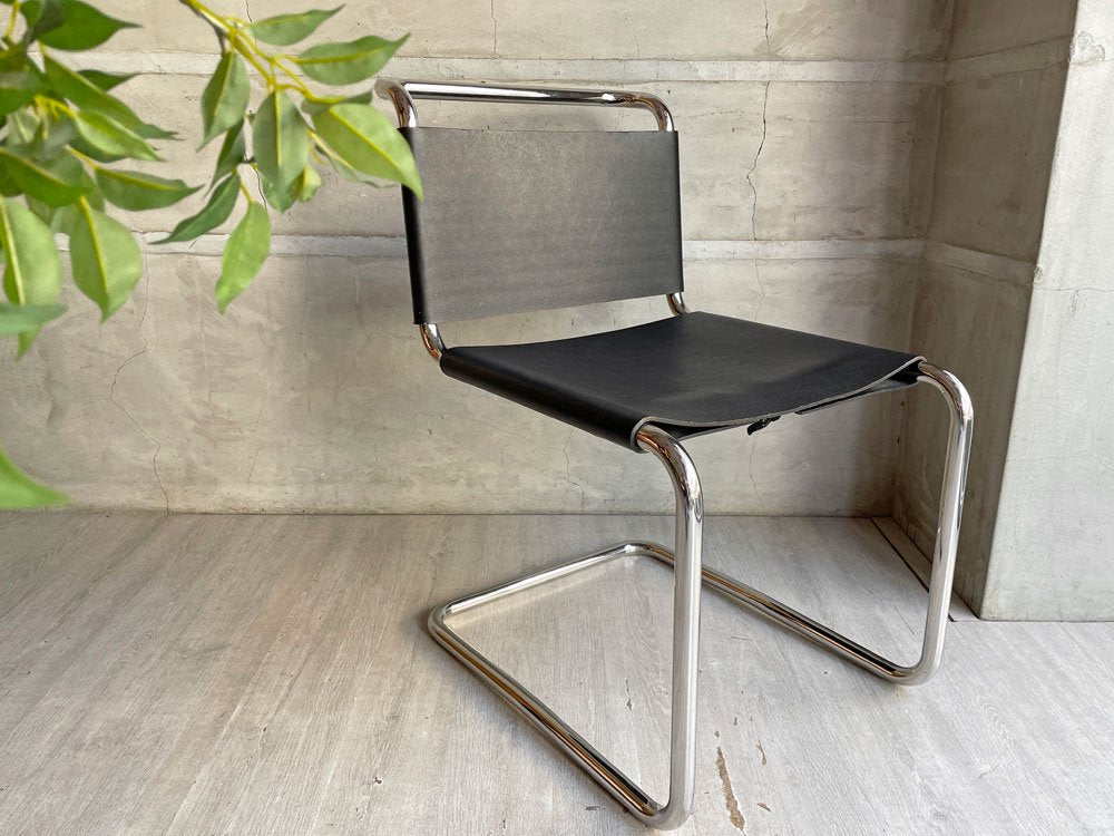 ノル Knoll スポーレットチェア Spoleto Chair カンチレバー 牛革シート Ufficio Tecnico モダンデザイン 定価￥272,800- ♪