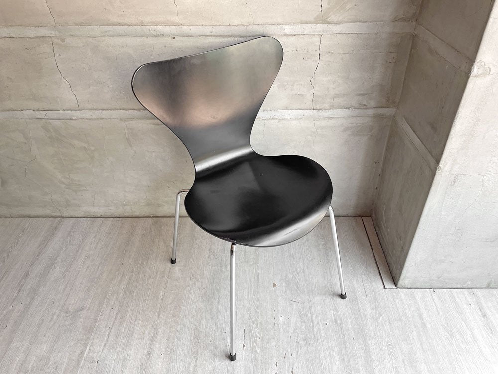 フリッツハンセン Fritz Hansen セブンチェア ダイニングチェア スタッキングチェア ラッカー仕上げ ブラック アルネ・ヤコブセン デンマーク 北欧 C ♪