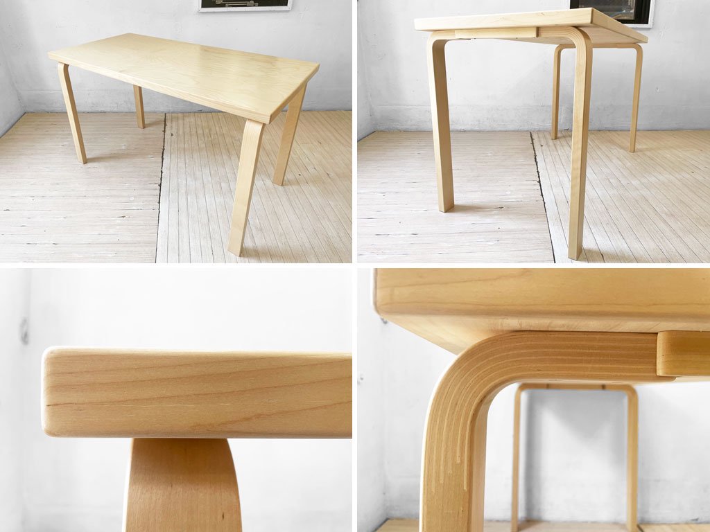 アルテック artek テーブル 80A TABLE 80A ダイニングテーブル デスク アルヴァ・アアルト ナチュラル・ラッカー 北欧 フィンランド 定価￥157,300- ★