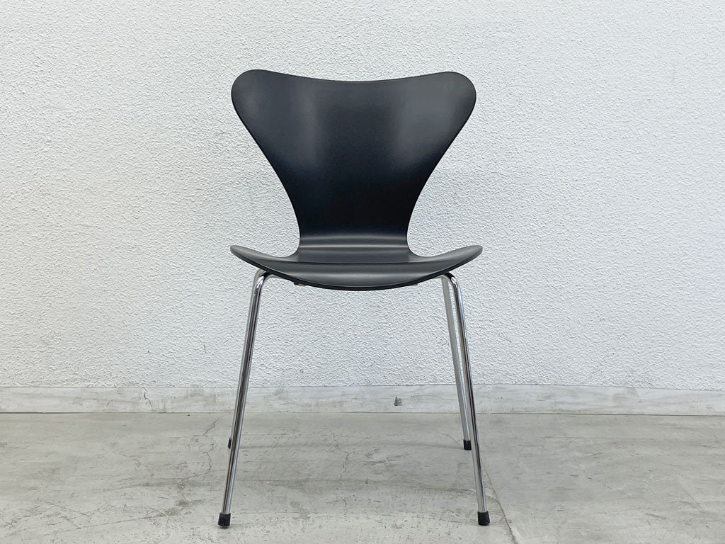 フリッツハンセン Fritz Hansen セブンチェア ダイニングチェア ブラック ラッカー再塗装 アルネ・ヤコブセン デンマーク スタッキングチェア D 〓