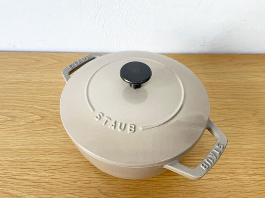 ストウブ staub ワナベ Wa-NABE Mサイズ リネン キャセロール 両手鍋 IH対応 フランス製 箱付き 美品 ★