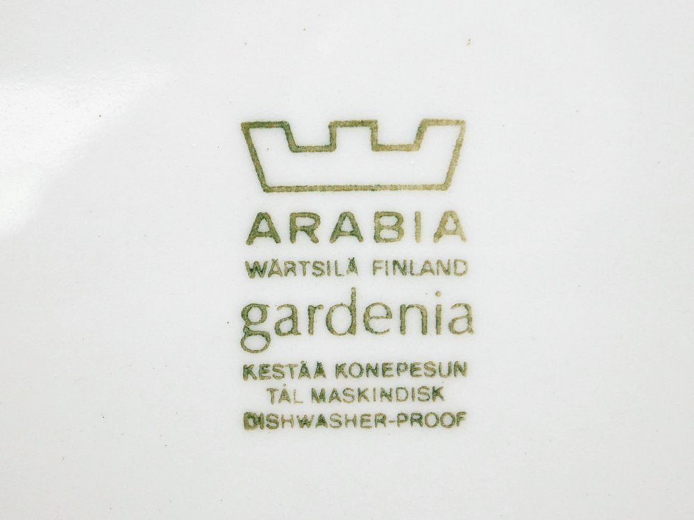 アラビア ARABIA ガーデニア Gardenia プレート Φ17cm ブラウン ゴラン・バック エステリ・トムラフィンランド ビンテージ 北欧食器 希少 ●