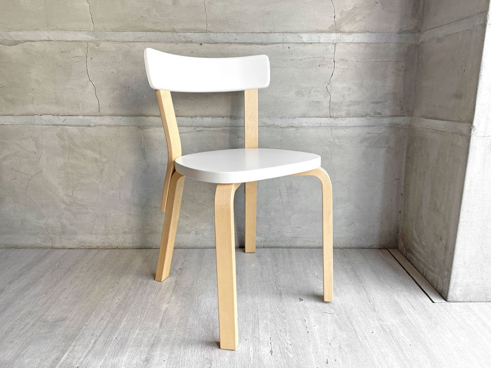 アルテック artek チェア69 Chair69 ダイニングチェア ホワイトラッカー アルヴァ・アアルト Alva Aalto ホワイト × ナチュラル バーチ材 ♪