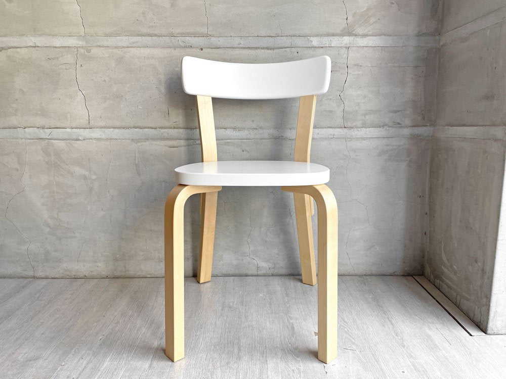 アルテック artek チェア69 Chair69 ダイニングチェア ホワイトラッカー アルヴァ・アアルト Alva Aalto ホワイト × ナチュラル バーチ材 ♪