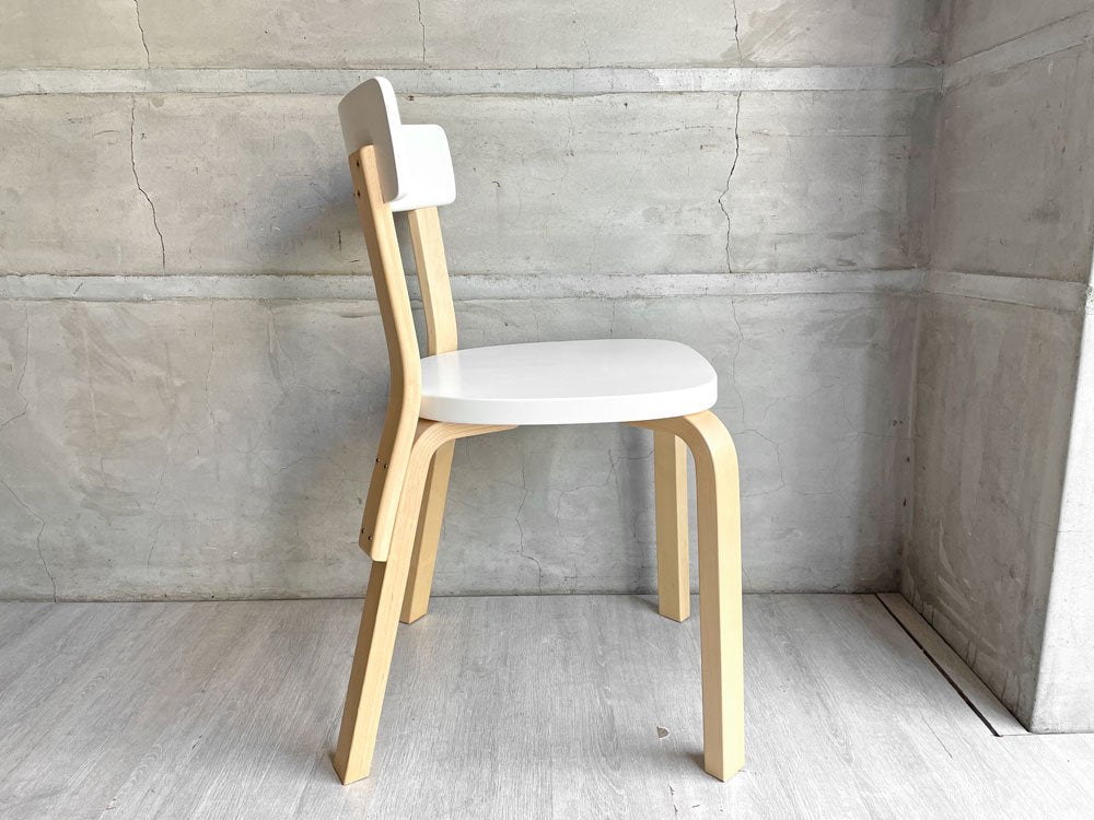 アルテック artek チェア69 Chair69 ダイニングチェア ホワイトラッカー アルヴァ・アアルト Alva Aalto ホワイト × ナチュラル バーチ材 ♪