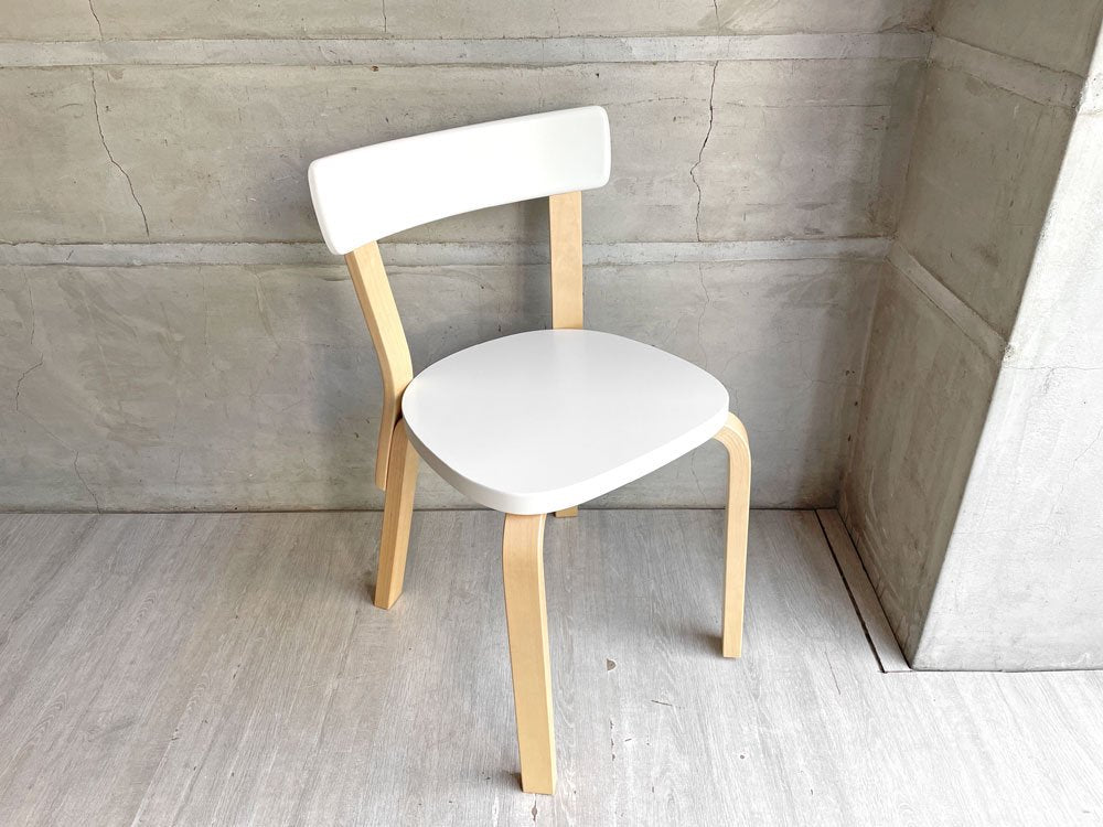 アルテック artek チェア69 Chair69 ダイニングチェア ホワイトラッカー アルヴァ・アアルト Alva Aalto ホワイト × ナチュラル バーチ材 ♪