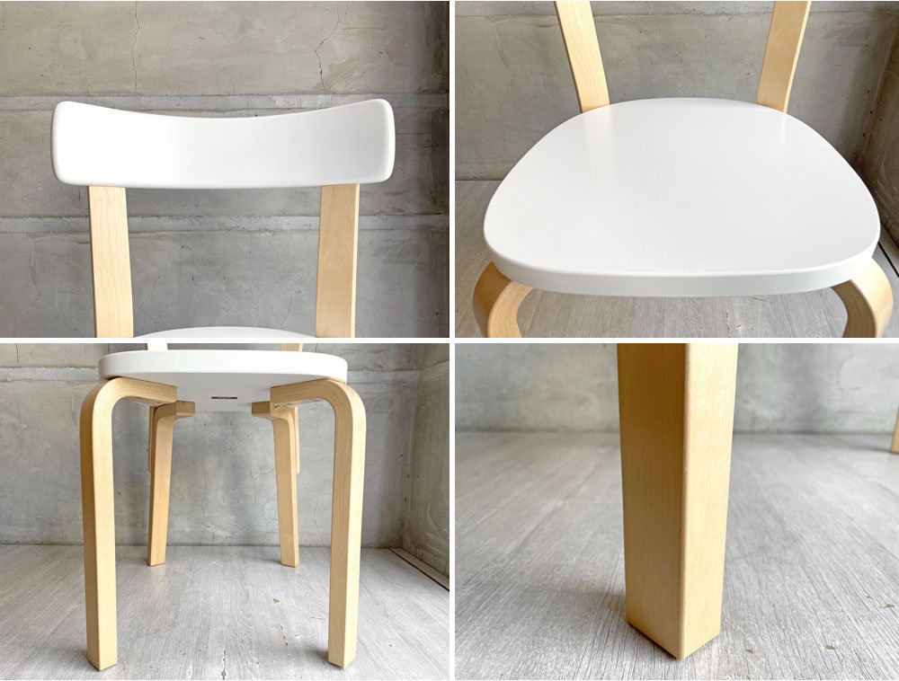 アルテック artek チェア69 Chair69 ダイニングチェア ホワイトラッカー アルヴァ・アアルト Alva Aalto ホワイト × ナチュラル バーチ材 ♪