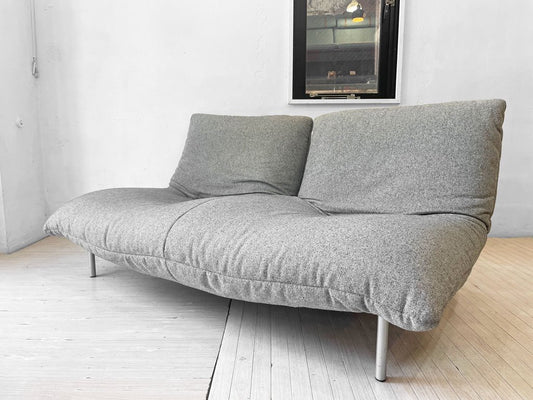 リーンロゼ ligne roset カラン2 CALIN2 2Pソファ 2人掛け パスカル・ムールグ 固定式 スチールレッグ グレー系ミックスファブリック 廃番生地 ★