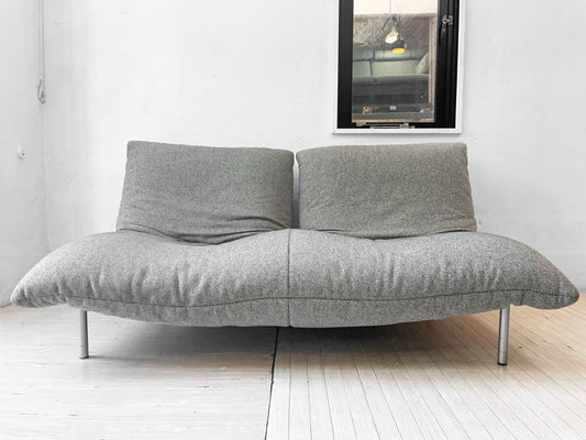 リーンロゼ ligne roset カラン2 CALIN2 2Pソファ 2人掛け パスカル・ムールグ 固定式 スチールレッグ グレー系ミックスファブリック 廃番生地 ★