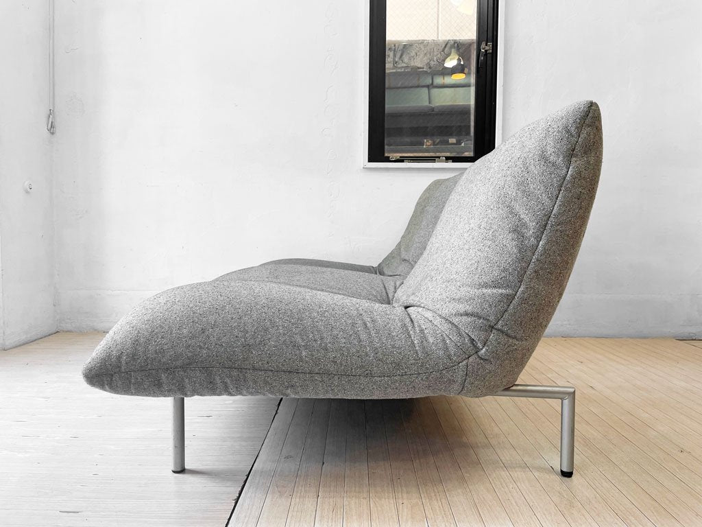 リーンロゼ ligne roset カラン2 CALIN2 2Pソファ 2人掛け パスカル・ムールグ 固定式 スチールレッグ グレー系ミックスファブリック 廃番生地 ★