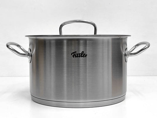 フィスラー FISSLER プロコレクション シチューポット 24cm 両手鍋 アルミ×ステンレス 6.2L ガス火 IH オーブン対応 ドイツ 箱付き 未使用品 ●