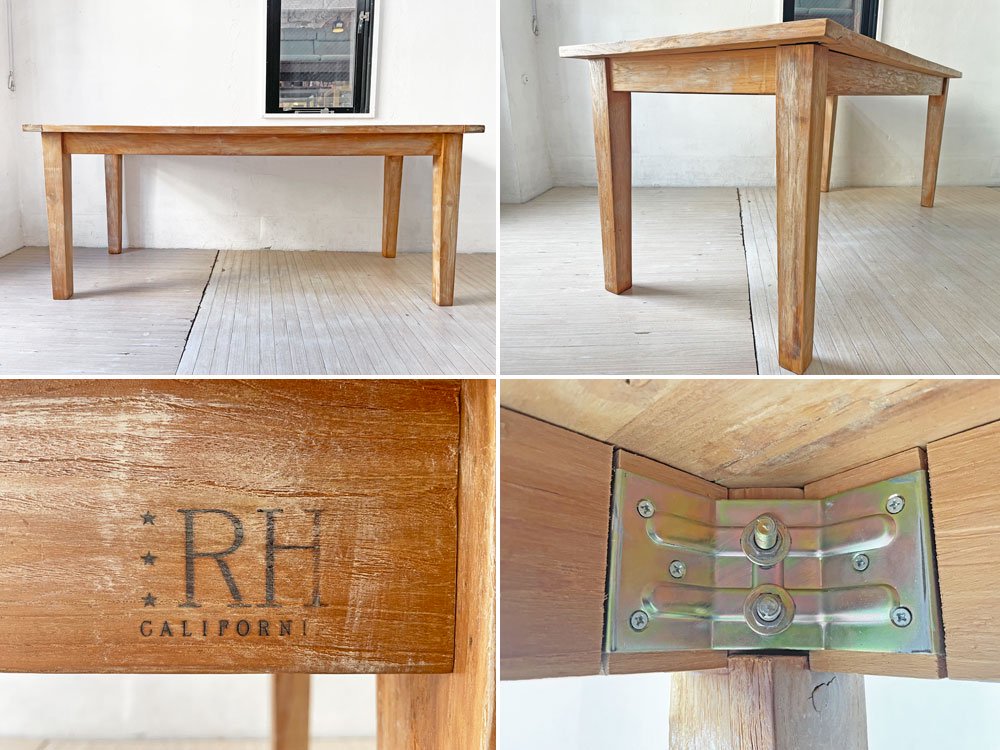 ロンハーマン Ron Herman リクレイムド チーク テーブル Reclaimed Teak Table ダイニングテーブル チーク古材 W180cm 定価：\170,500- ★