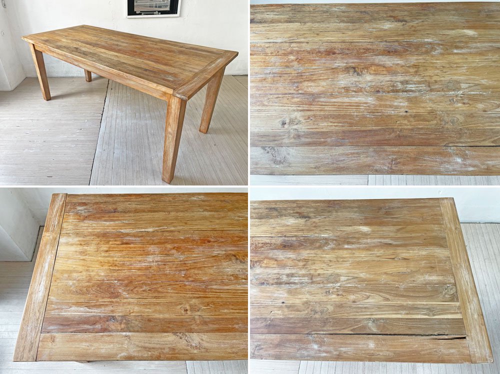 ロンハーマン Ron Herman リクレイムド チーク テーブル Reclaimed Teak Table ダイニングテーブル チーク古材 W180cm 定価：\170,500- ★