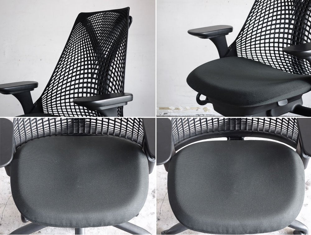 ハーマンミラー Herman Miller セイルチェア SAYL Chair フルアジャスダブルアーム ブラック デスクチェア イヴ・ベアール デザイン ■