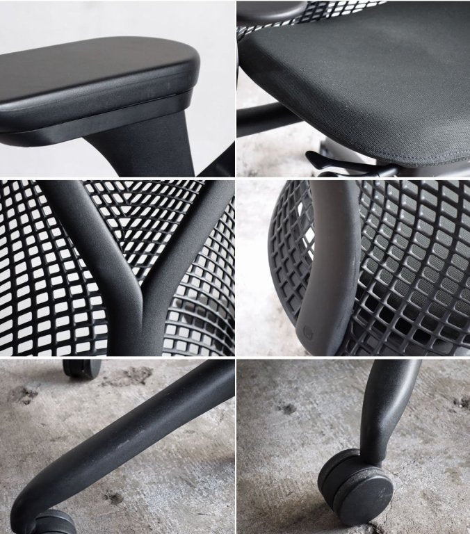 ハーマンミラー Herman Miller セイルチェア SAYL Chair フルアジャスダブルアーム ブラック デスクチェア イヴ・ベアール デザイン ■