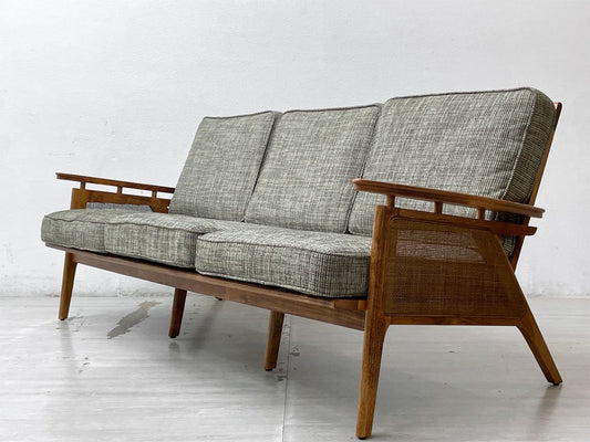 アクメファニチャー ACME Furniture ウィッカー WICKER SOFA 3P ハックベリー ラタン ファブリック 西海岸スタイル 定価￥198,770- ●