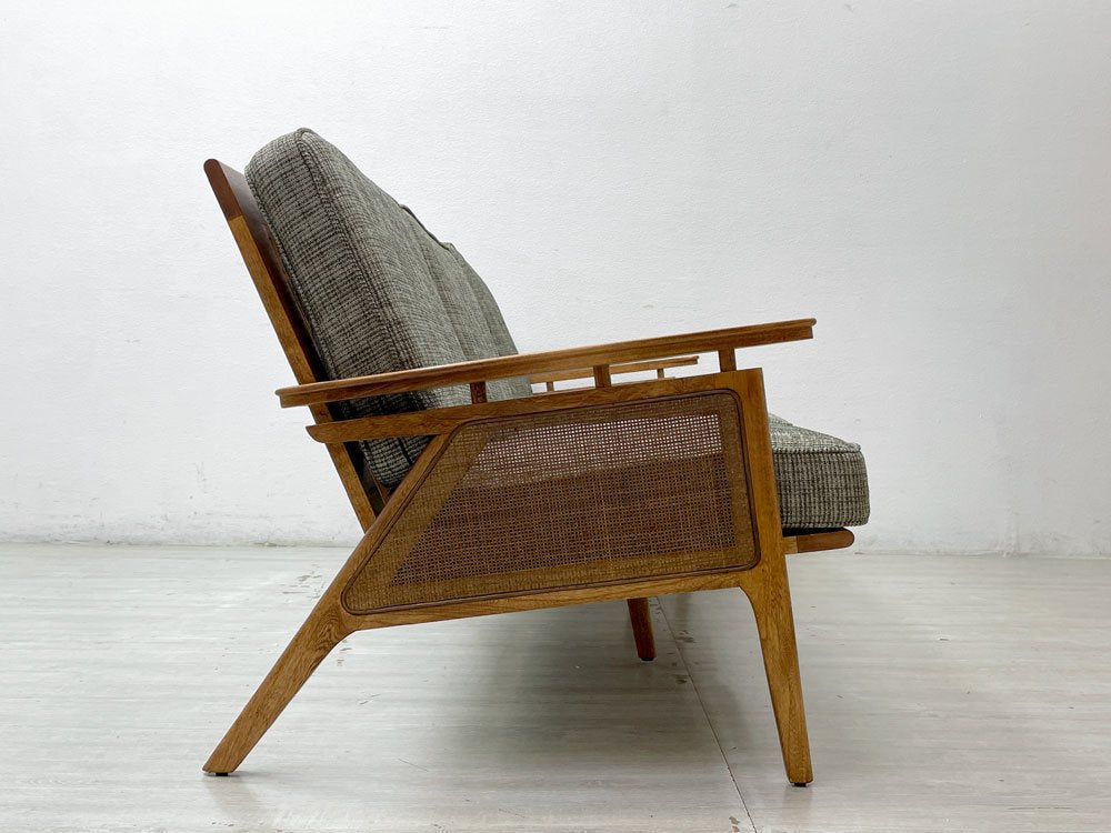 アクメファニチャー ACME Furniture ウィッカー WICKER SOFA 3P ハックベリー ラタン ファブリック 西海岸スタイル 定価￥198,770- ●