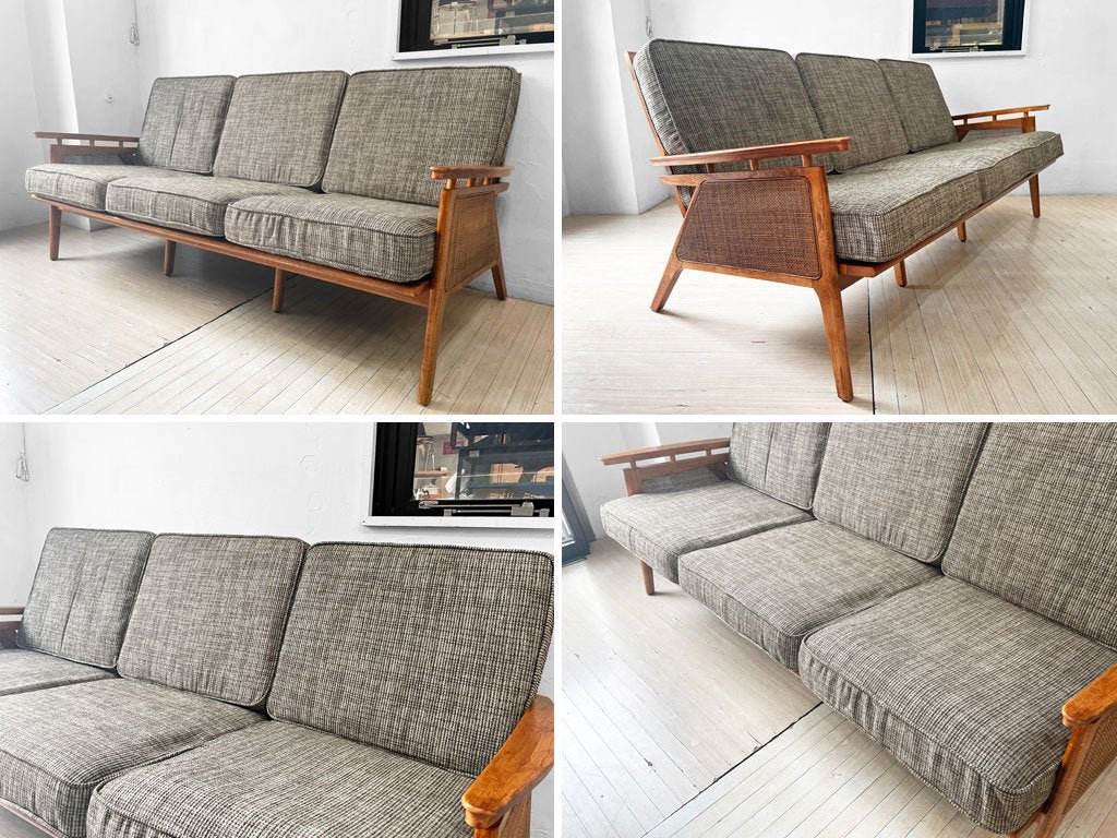 アクメファニチャー ACME Furniture ウィッカー ソファ WICKER SOFA 3P 3人掛け ハックベリー ラタン グレー USビンテージスタイル 定価￥198,770- ★