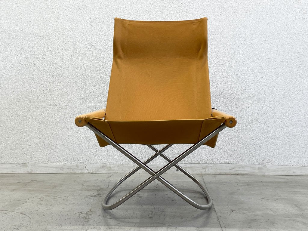 ニーチェア エックス NY chair X オットマン付 ロッキング フォールディングチェア キャメル 新居猛 グッドデザイン賞 定価85,800円〓