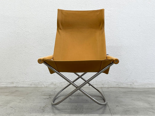 ニーチェア エックス NY chair X オットマン付 ロッキング フォールディングチェア キャメル 新居猛 グッドデザイン賞 定価85,800円〓