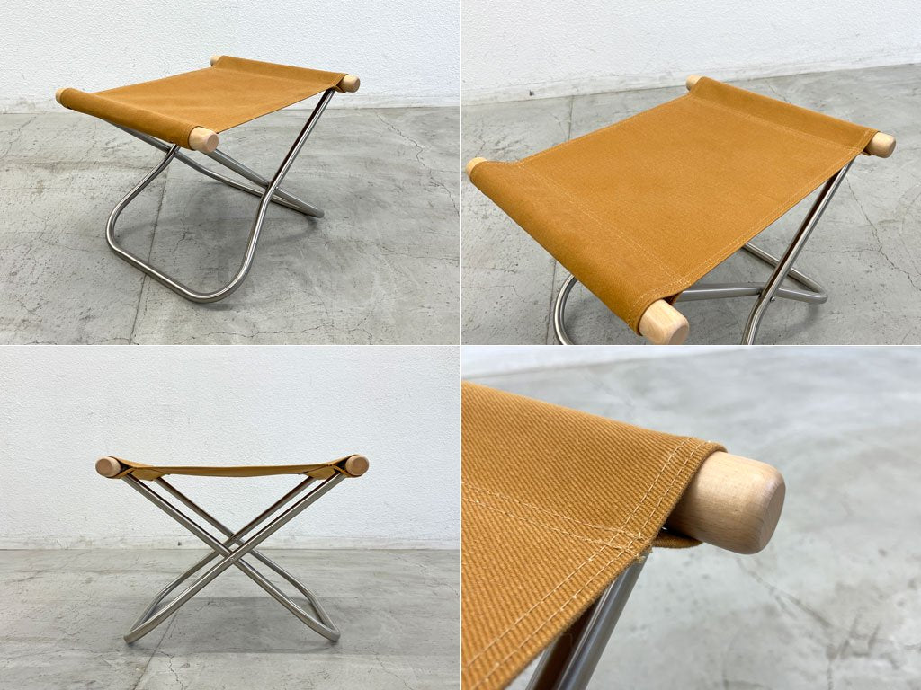 ニーチェア エックス NY chair X オットマン付 ロッキング フォールディングチェア キャメル 新居猛 グッドデザイン賞 定価85,800円〓