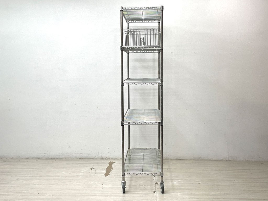 エレクター ERECTA スーパーシリーズ ワイヤーシェルフ 5段 H200cm スチールラック ワイヤーシェルフ ディバインダー付き 合計定価￥121,000- ●