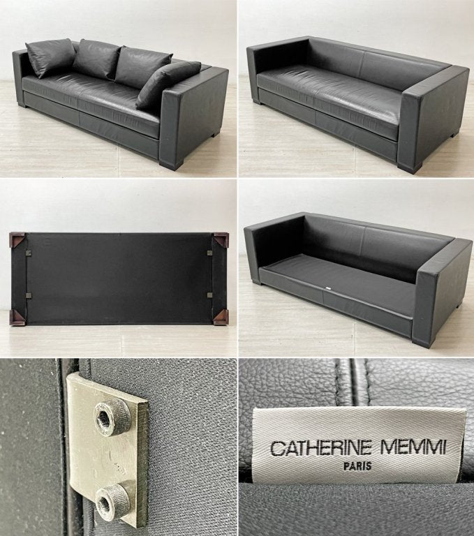 カッシーナイクスシー Cassina ixc. ノルマンディ NORMANDIE 3人掛けソファ 本革 ブラック カトリーヌメミ CATHERINE MEMMI 定価￥1,029,000- ●