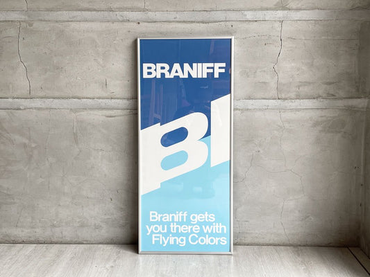 ブラニフ・インターナショナル航空 Braniff international Airways ロゴマーク アートポスター 額装 ミッドセンチュリーデザイン ♪