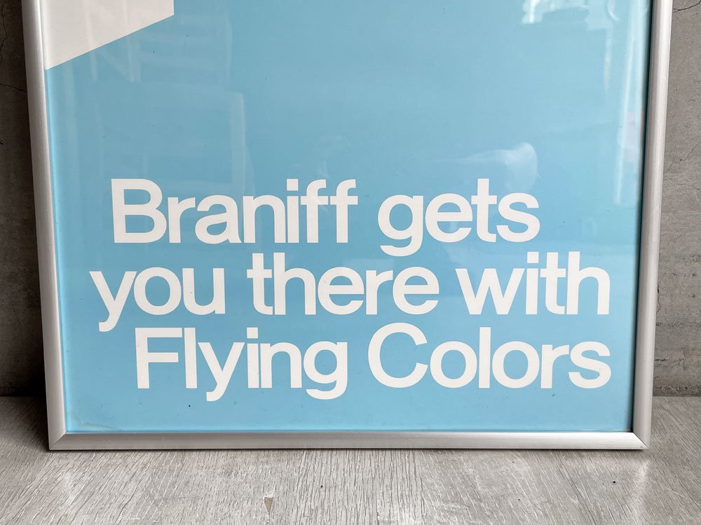 ブラニフ・インターナショナル航空 Braniff international Airways ロゴマーク アートポスター 額装 ミッドセンチュリーデザイン ♪