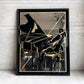 ビンテージ Vintage パブミラー ウォールミラー ピアニスト JAZZ ブラック＆ゴールド 壁掛け 店舗什器 ♪