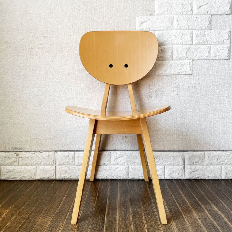 イデー IDEE ダイニングチェア DINING CHAIR Natural ナチュラル 板座 食卓椅子 長大作 ジャパニーズモダン 定価￥63,000- A ◎