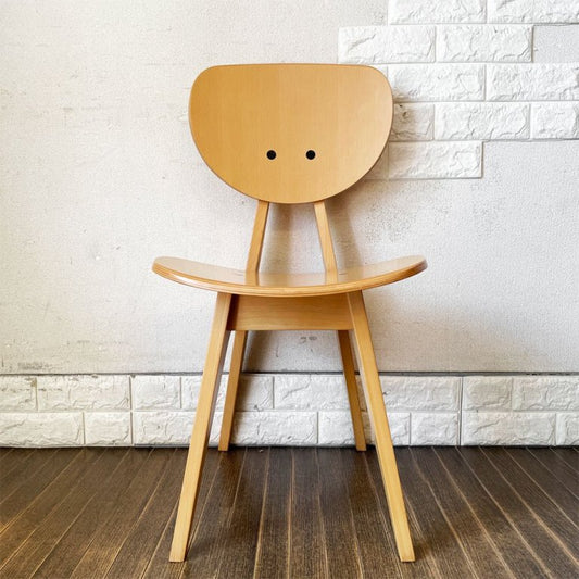 イデー IDEE ダイニングチェア DINING CHAIR Natural ナチュラル 板座 食卓椅子 長大作 ジャパニーズモダン 定価￥63,000- B ◎