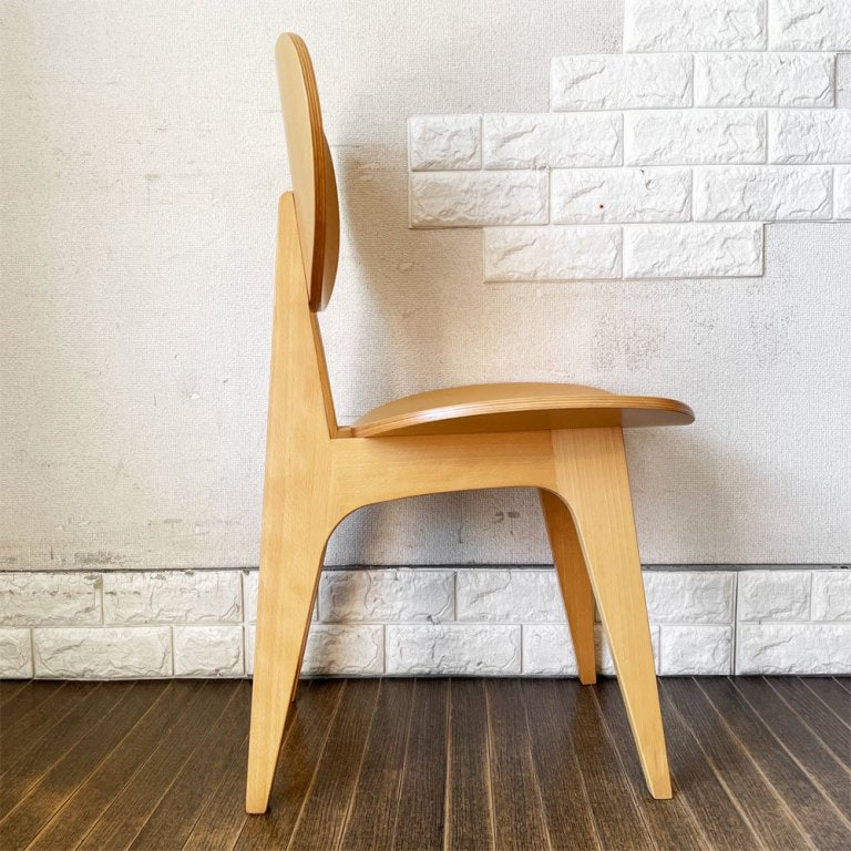 イデー IDEE ダイニングチェア DINING CHAIR Natural ナチュラル 板座 食卓椅子 長大作 ジャパニーズモダン 定価￥63,000- B ◎