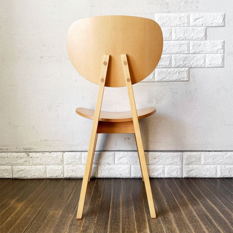 イデー IDEE ダイニングチェア DINING CHAIR Natural ナチュラル 板座 食卓椅子 長大作 ジャパニーズモダン 定価￥63,000- B ◎