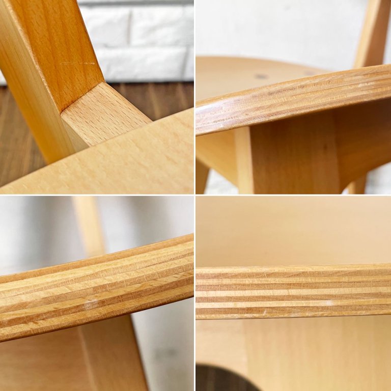 イデー IDEE ダイニングチェア DINING CHAIR Natural ナチュラル 板座 食卓椅子 長大作 ジャパニーズモダン 定価￥63,000- B ◎