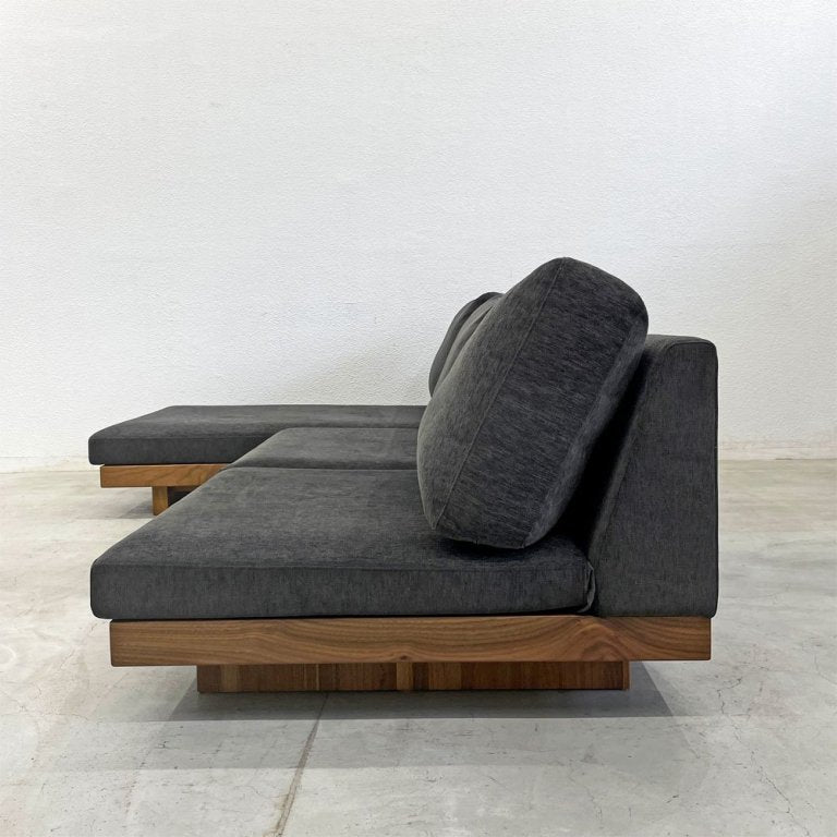 マスターウォール MASTERWAL デニッシュ ソファ DANISH SOFA 2シーター+カウチソファ 替えカバー ヘッドレスト付き ウォールナット無垢材 アカセ木工 定価624,000円+α〓