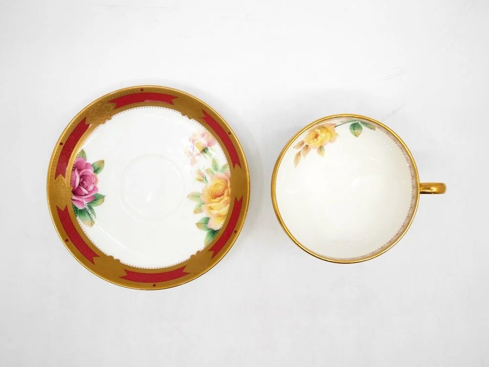 ノリタケ Noritake アソートコレクション ティーカップ＆ソーサー C&S 100周年記念 金彩 薔薇 ローズ ボーンチャイナ オールドノリタケ 希少 ●