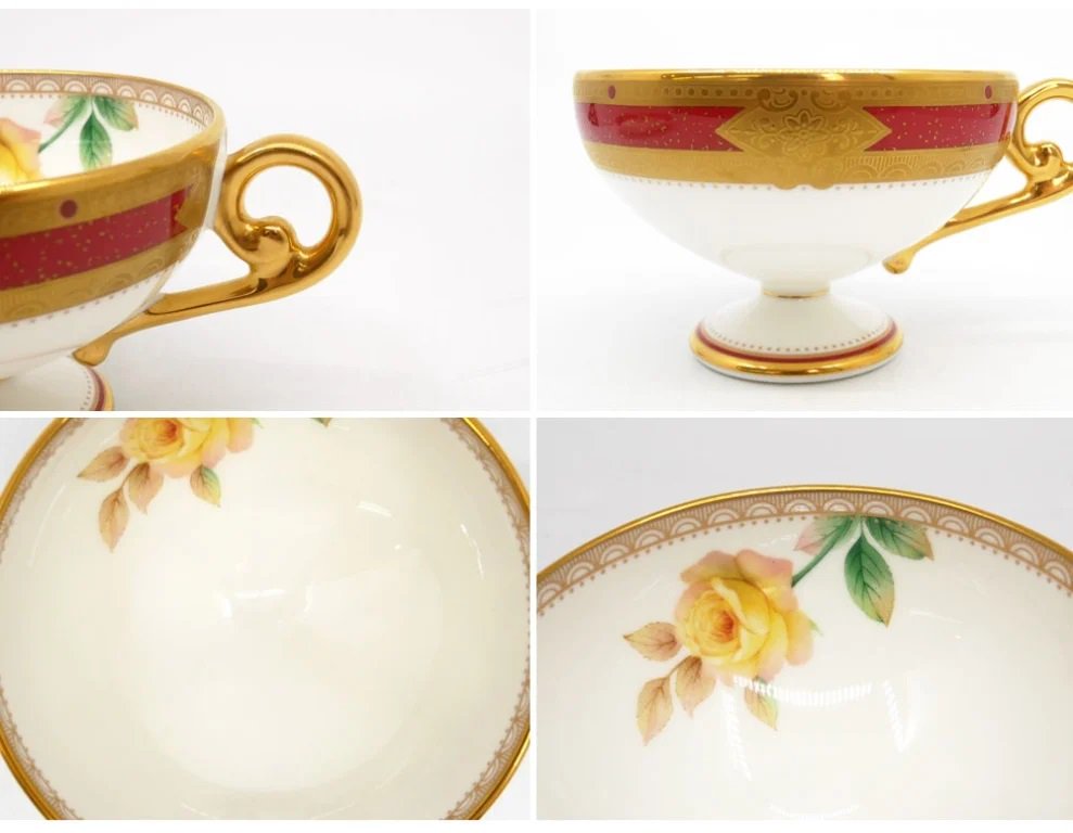 ノリタケ Noritake アソートコレクション ティーカップ＆ソーサー C&S 100周年記念 金彩 薔薇 ローズ ボーンチャイナ オールドノリタケ 希少 ●