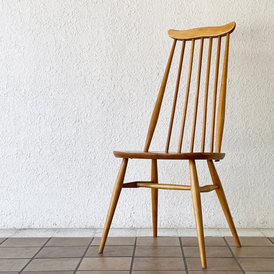 アーコール ERCOL ゴールドスミス ダイニングチェア ハイバック スティックバック エルム材 UKビンテージ ◇