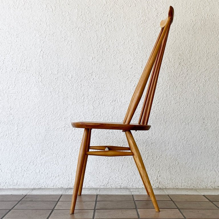 アーコール ERCOL ゴールドスミス ダイニングチェア ハイバック スティックバック エルム材 UKビンテージ ◇