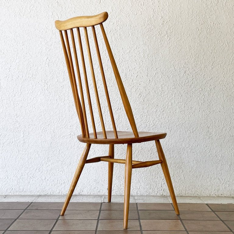 アーコール ERCOL ゴールドスミス ダイニングチェア ハイバック スティックバック エルム材 UKビンテージ ◇