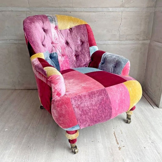 ハロ HALO アンチェア ANNE CHAIR ベルベットパッチワークボヘム VELVET PATCHWORK BOHEM 1人掛けソファ アスプルンド取扱 定価￥203,500- ♪