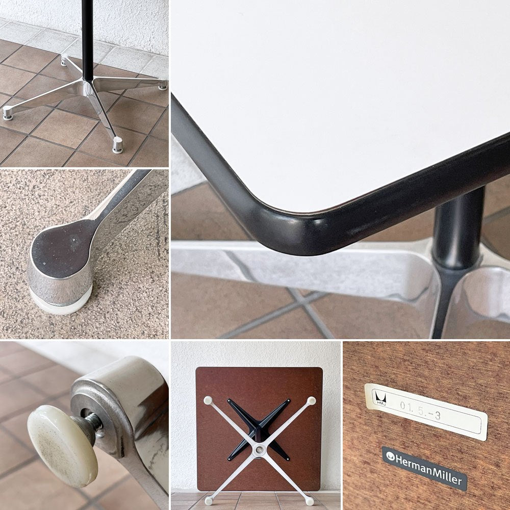 ハーマンミラー Herman Miller コントラクトベース ダイニングテーブル スクエア 幅76cm イームズ ミッドセンチュリー ◇