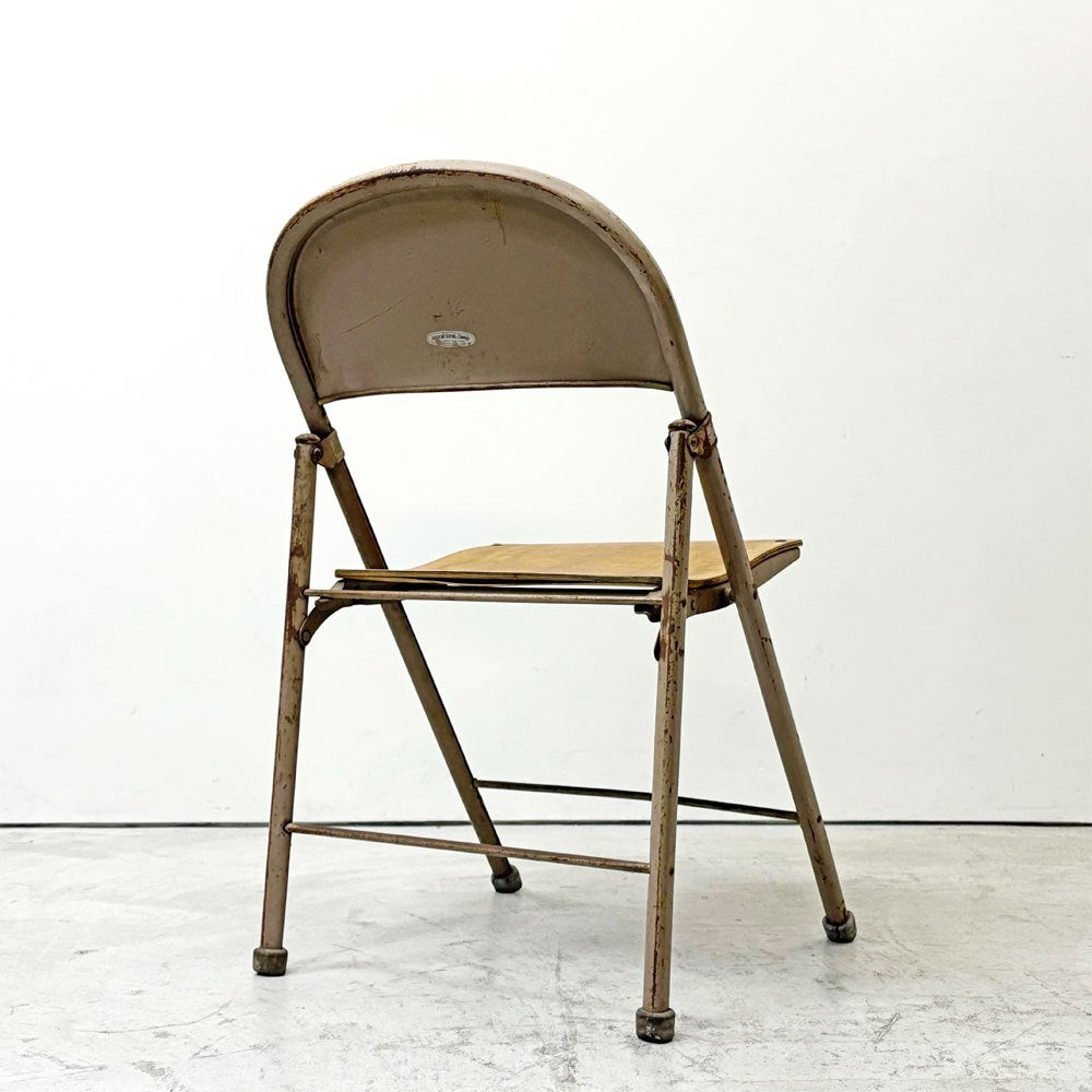 アメリカンシーティングカンパニー AMERICAN SEATING COMPANY フォールディングチェア プライウッド × スチール USビンテージ C ●