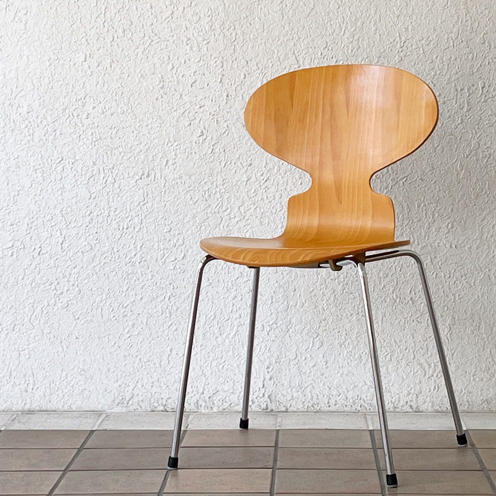 フリッツハンセン Fritz Hansen 3101 アリンコチェア アントチェア 4本脚 ナチュラルビーチ ラッカー仕上げ フェルトグライズ アルネ・ヤコブセン ◇