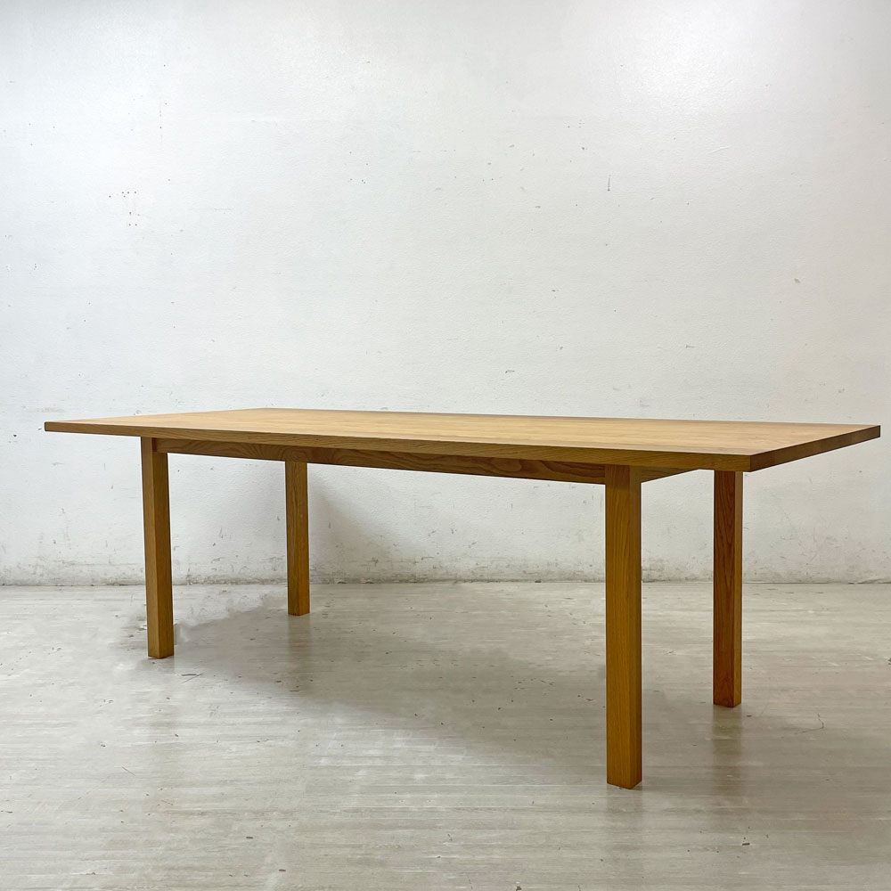 無印良品 MUJI リアルファニチャー REAL FURNITURE ダイニングテーブル オーク無垢集成材 シンプル ナチュラルテイスト W220cm ●