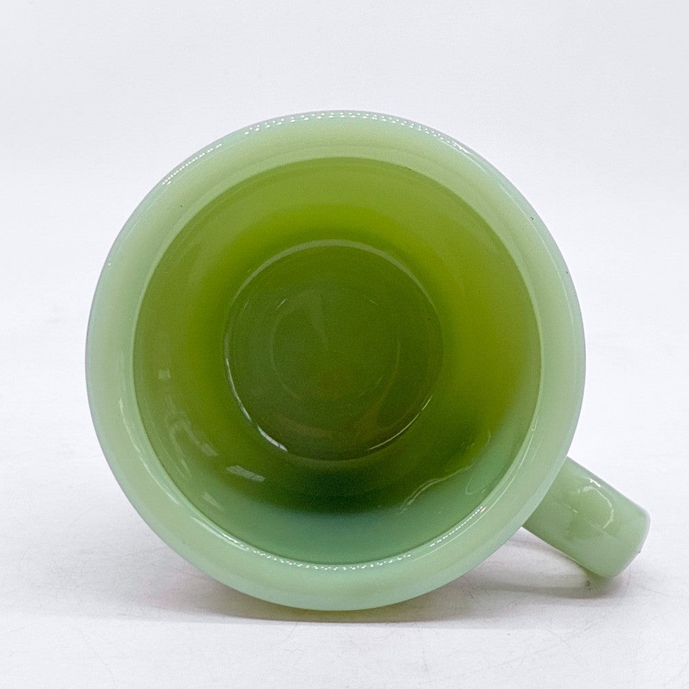 ファイヤーキング Fire King レストランウェアシリーズ ジェダイ Jade-ite ストレート カップ＆ソーサー Straight Cup&Saucer ミルクガラス USビンテージ アンカーホッキング A ●