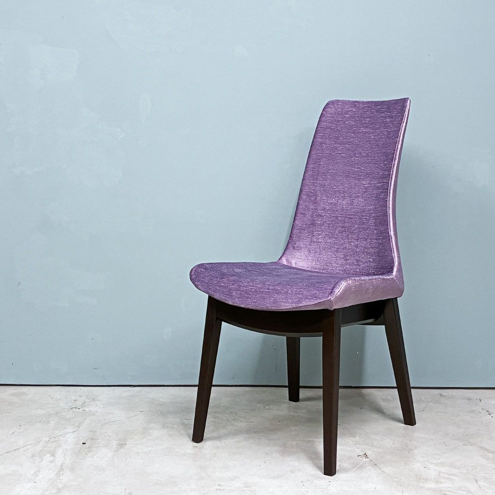 カワジュン KAWAJUN ドリディナチェア DORIDINA CHAIR ファブリック パープル モールドウレタン シンプルデザイン 美品 ◎